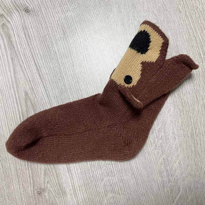 Brown Bear Knitted Warm 3D Floor Socks