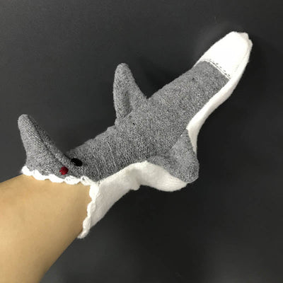 White-billed Shark Knitted Warm 3D Floor Socks