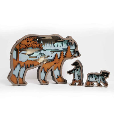 Grizzly bears Carving Handcraft Gift