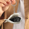 Sleeping Angel Acrylic Keychain Black Great Dane