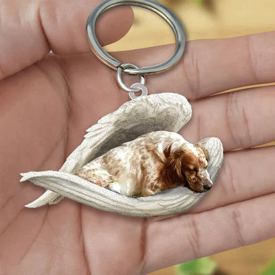 Sleeping Angel Acrylic Keychain English Setter