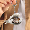 Sleeping Angel Acrylic Keychain Fox Terrier SA151