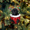 Goldendoodle In Snow Pocket Christmas Ornament SP086