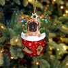 Mastiff In Snow Pocket Christmas Ornament SP150