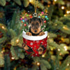 Airedale Terrier In Snow Pocket Christmas Ornament SP213