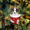 Jack Russell Terrier In Snow Pocket Christmas Ornament SP255