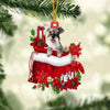 Schnauzer In Gift Bag Christmas Ornament GB052