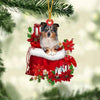 Shetland Sheepdog In Gift Bag Christmas Ornament GB066