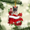 Norwegian Elkhound In Gift Bag Christmas Ornament GB136