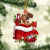 Dachshund In Gift Bag Christmas Ornament GB137