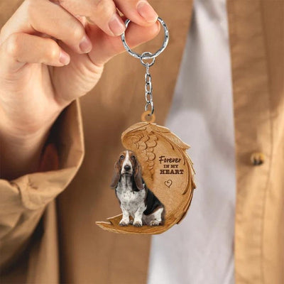 Basset Hound Forever In My Heart Acrylic Keychain FK064