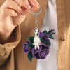 Whippet In Purple Rose Acrylic Keychain PR043