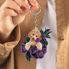 Poodle In Purple Rose Acrylic Keychain PR070