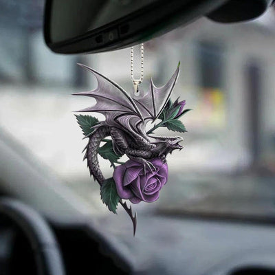 Dragon In Purple Rose Car Hanging Ornament PR129