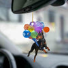 Doberman Pinscher Fly With Bubbles Car Hanging Ornament BC053
