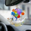 American Eskimo Dog Fly With Bubbles Car Hanging Ornament BC082