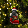 Black Labrador In Santa Boot Christmas Hanging Ornament SB017