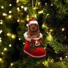 Cockapoo In Santa Boot Christmas Hanging Ornament SB052