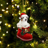 Australian Shepherd In Santa Boot Christmas Hanging Ornament SB072