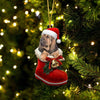 Bloodhound In Santa Boot Christmas Hanging Ornament SB076