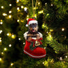 Jagdterrier In Santa Boot Christmas Hanging Ornament SB101