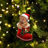 Mastiff In Santa Boot Christmas Hanging Ornament SB109