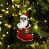 Shetland Sheepdog In Santa Boot Christmas Hanging Ornament SB119