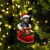 Manchester Terrier In Santa Boot Christmas Hanging Ornament SB145