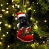 Yorkshire Terrier Black In Santa Boot Christmas Hanging Ornament SB201