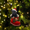 Miniature Schnauzer Color Back In Santa Boot Christmas Hanging Ornament SB204