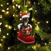 Miniature Pinscher In Santa Boot Christmas Hanging Ornament SB211