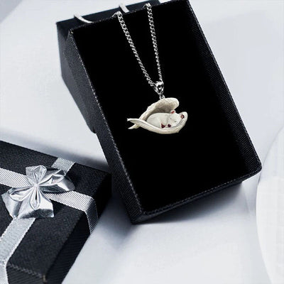 White Staffie Sleeping Angel Stainless Steel Necklace SN119
