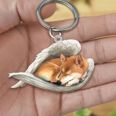 Sleeping Angel Acrylic Keychain Shiba Inu