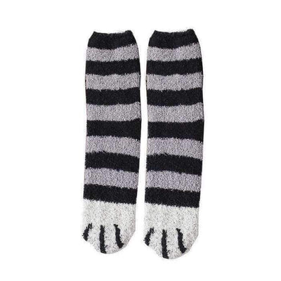Calcetines de invierno con garras de gato, lindos, gruesos, cálidos, para dormir